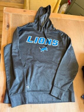 NFL Team Apparel Gray Hoodie with Black Trim